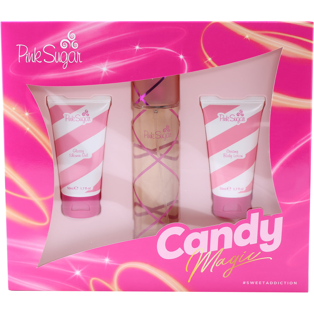 Pink Sugar by Aquolina Set 3.4 OZ EDT/ 1.7 OZ Shower Gel/ 1.7 OZ Body Lotion