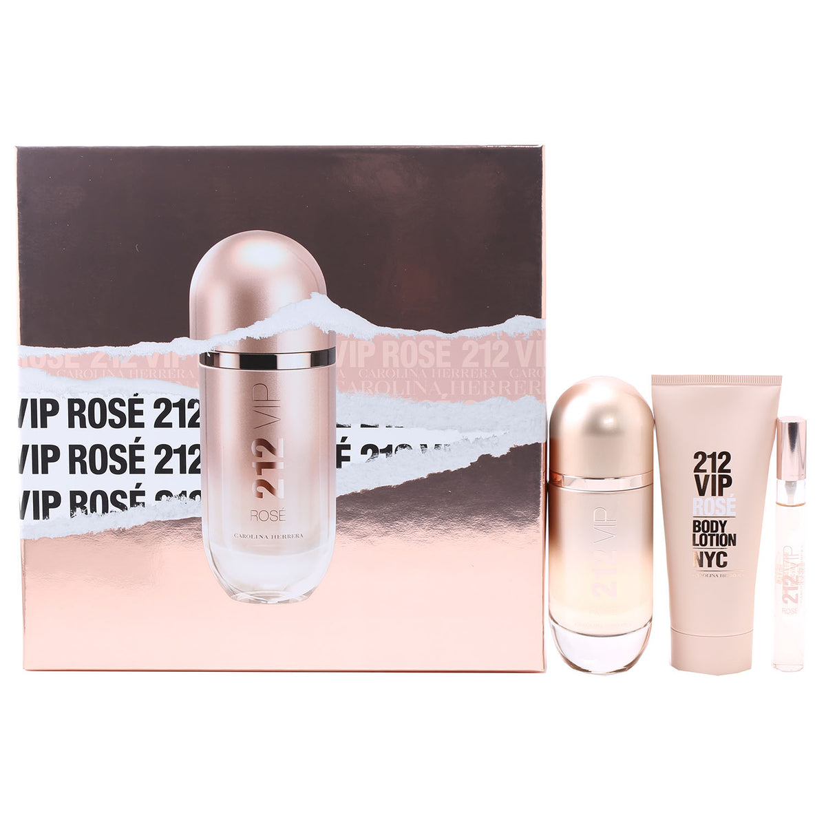 Carolina Herrera 212 Vip Rose Set 2.7 EDP/0.3 EDP/3.4 BL