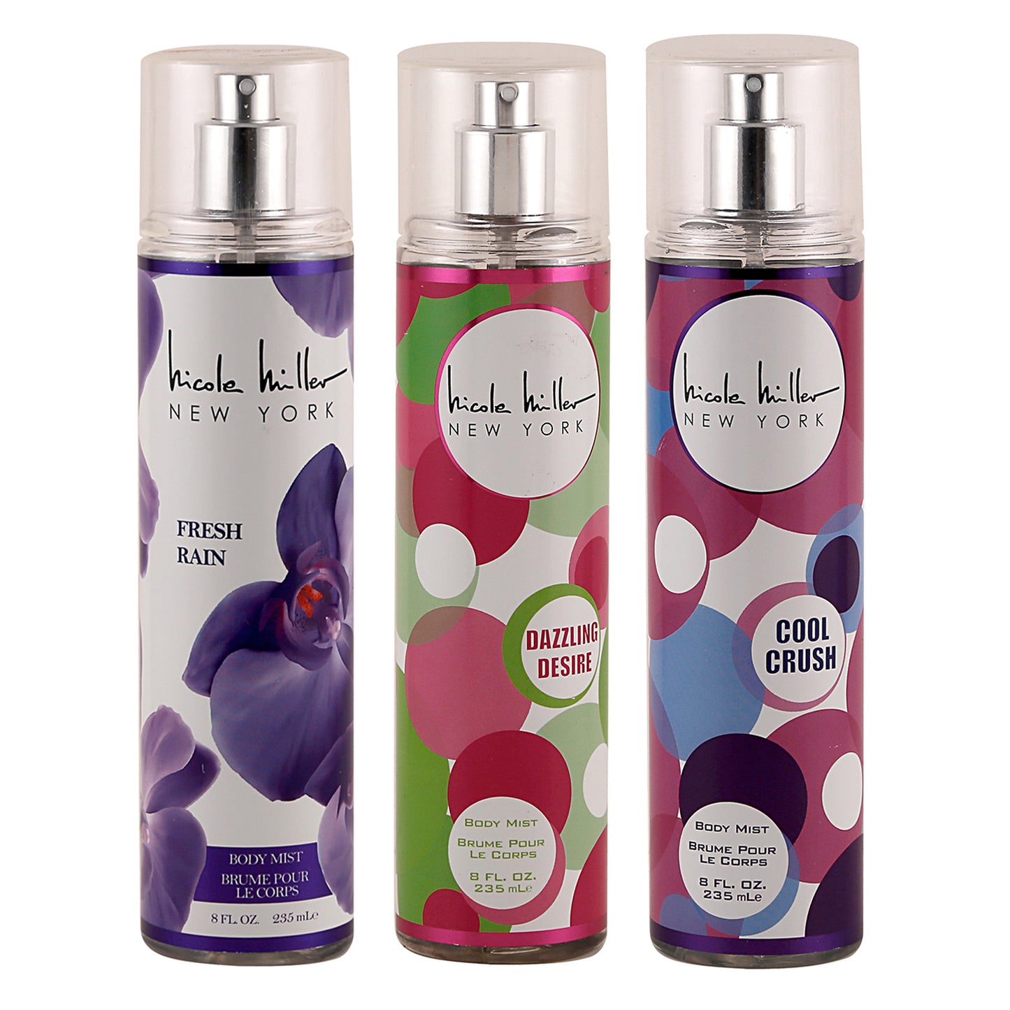 NICOLE MILLER BODY SPRAYCOOLCRUSH/DAZZ DESIRE/FRESH RAIN
