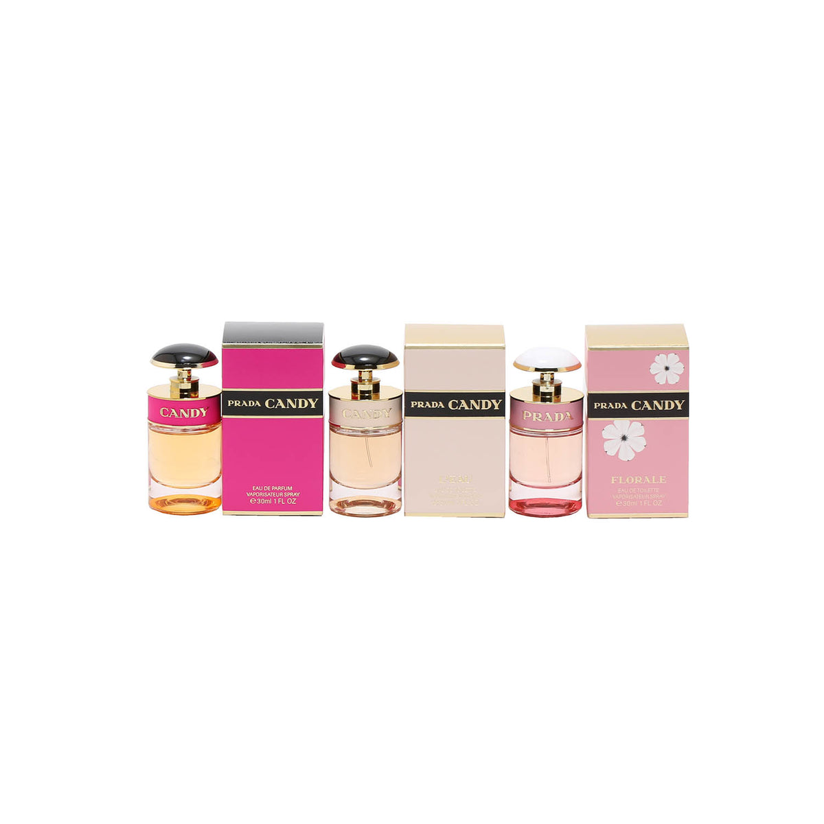 Trio Prada Candy EDP Spray/L'Eauedt/Florale EDT 1 OZ