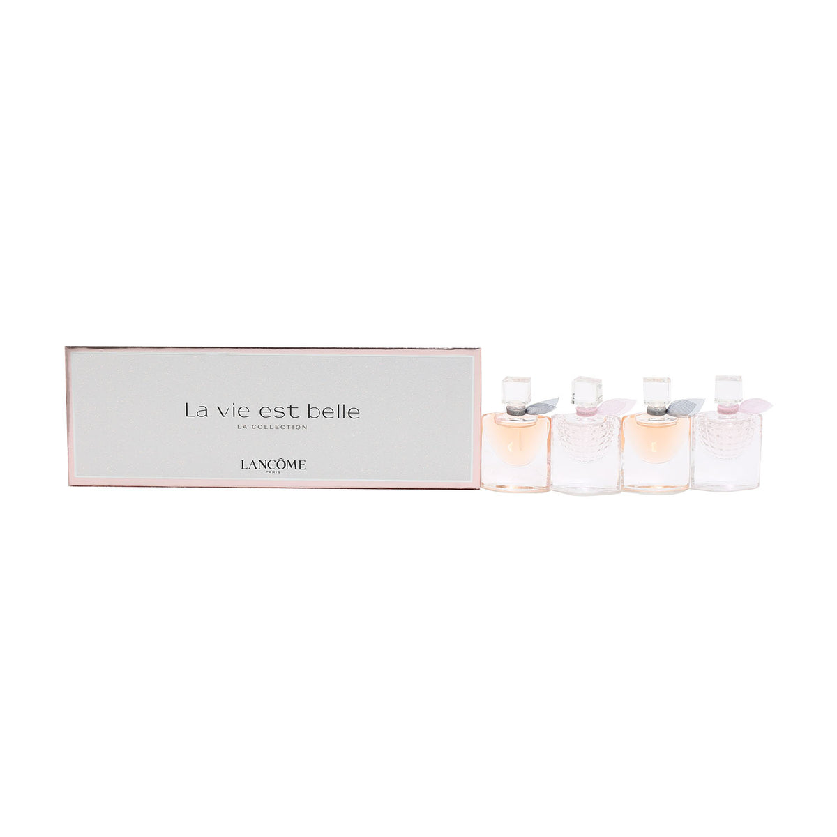 Lancome la Vie Est Belle Mini Set (2) .135 OZ L'Eau de Parfum, (2) .135 OZ Flowers of Happiness