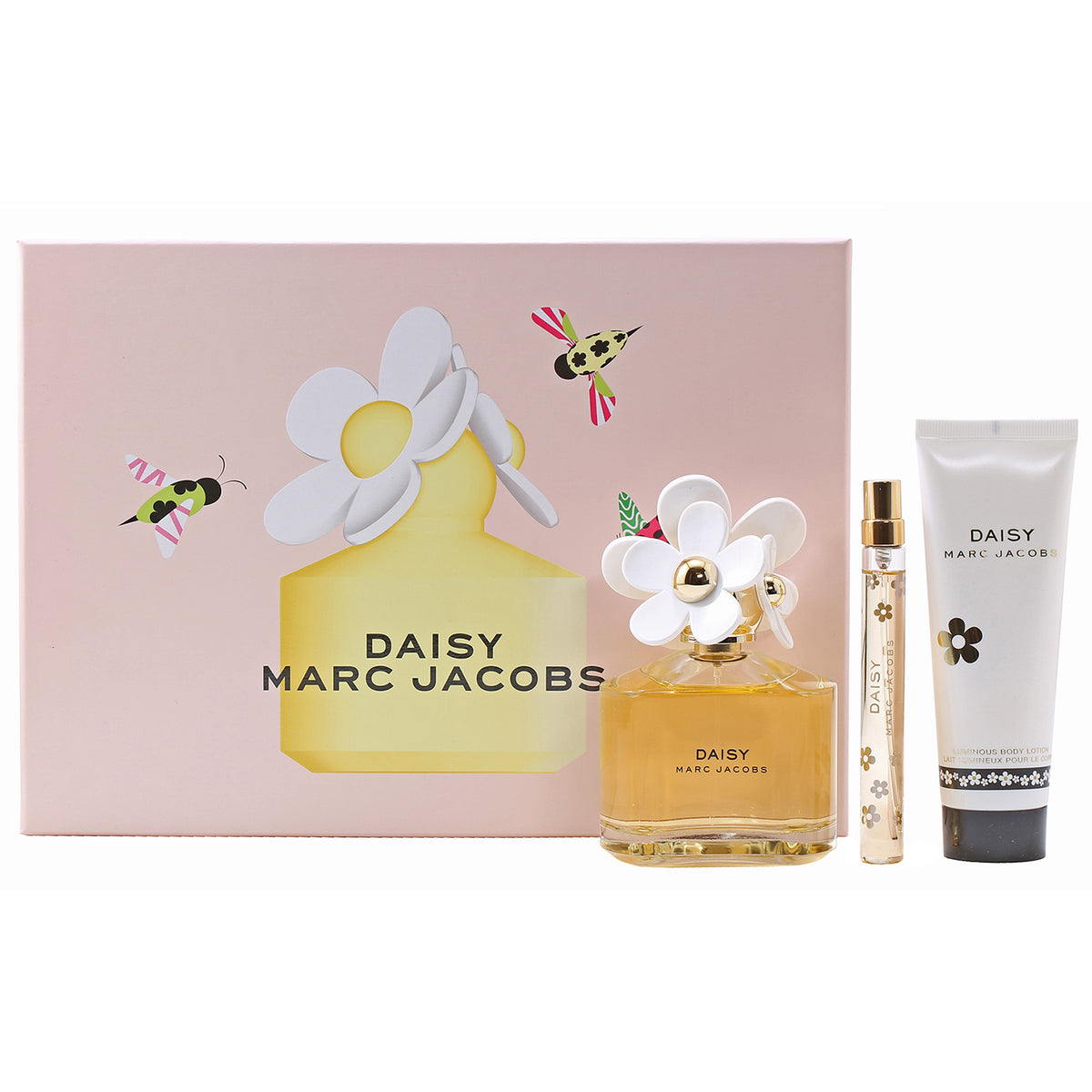 Marc Jacobs Daisy Set 3.4 OZ EDT, 2.5 OZ Body Lotion, Pen Spray