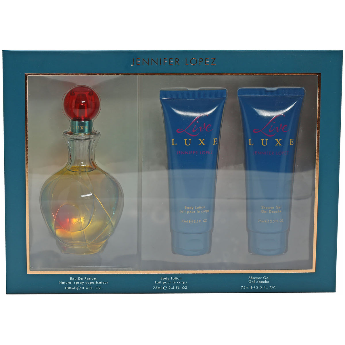 Live Luxe Ladies by J. Lo 3.4 OZ EDP, 2.5 OZ Body Lotion, 2.5 OZ Shower Gel