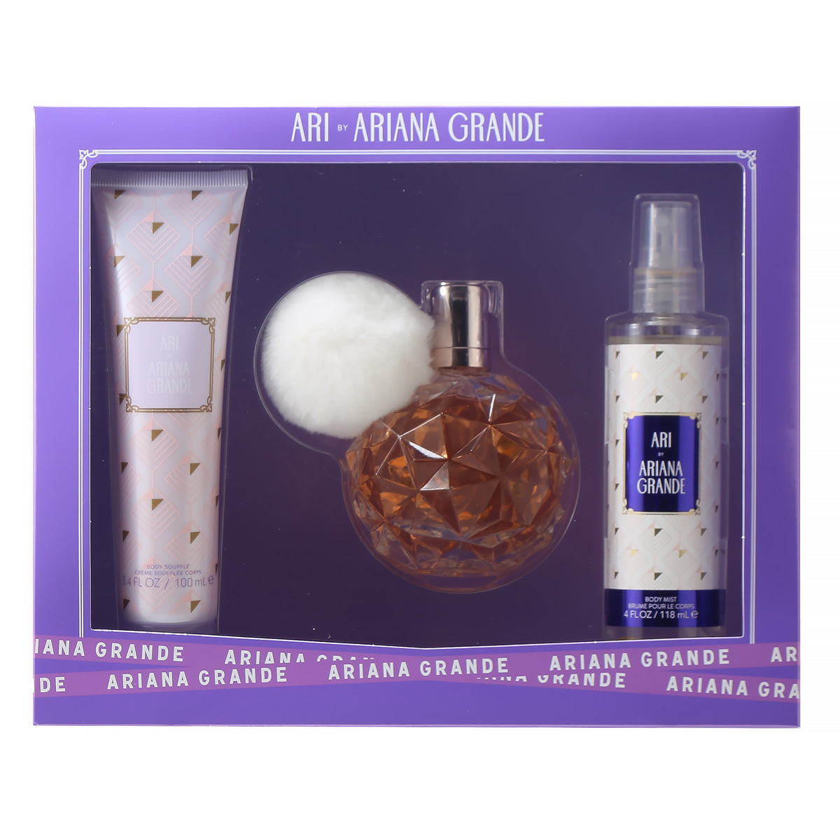 Ari by Ariana Grande Set 3.4 EDP, 3.4 Body Lotion, 3.4 Shower Gel