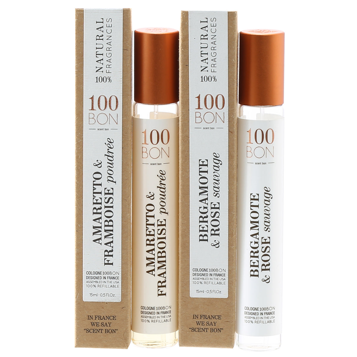 Duo 100BON Bergamote & Rose Savage + Amaretto & Framboise .5 OZ Pen Sprays