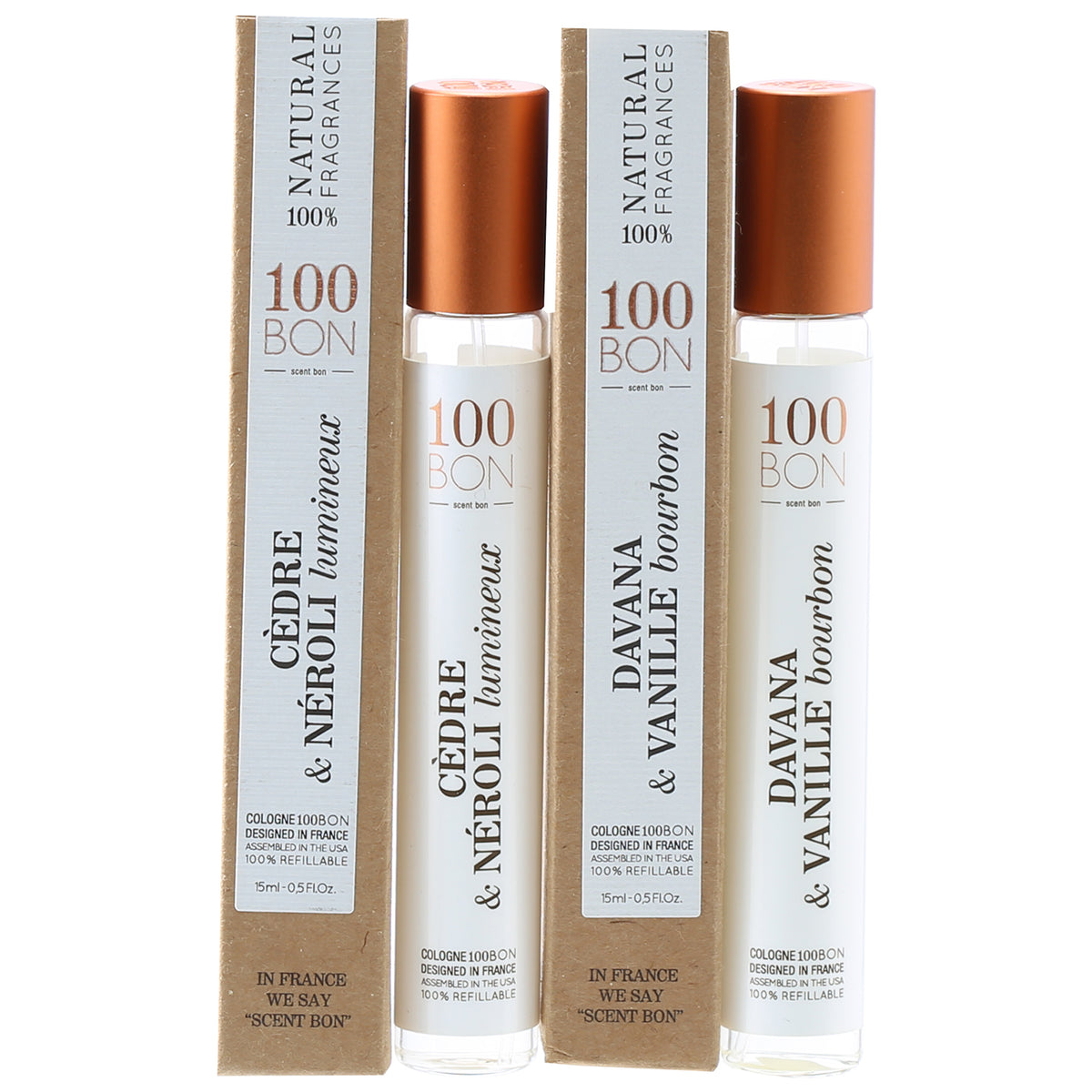 Duo 100BON Cedre & Neroli + Davana & Vanille Bourbon .5 OZ Pen Sprays