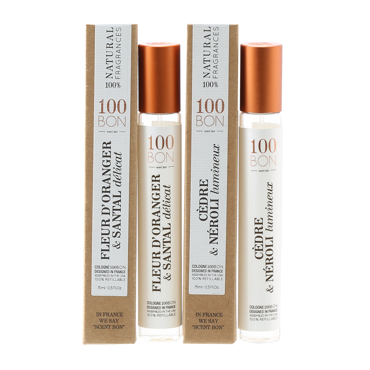 100BON Fleur D'Oranger & Santal .5 OZ, Cedre &Neroli .5 OZ Pen Spray
