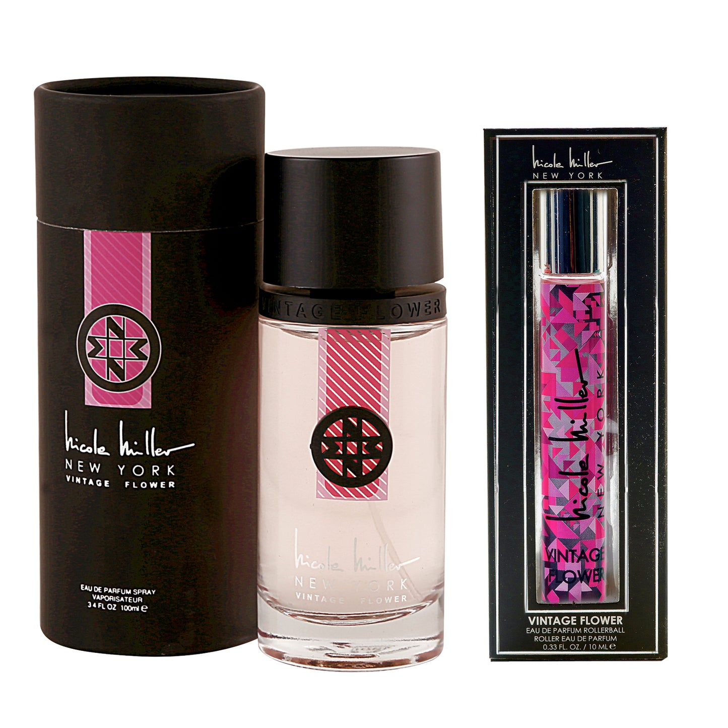 DUO NICOLE MILLER NY LEGENDS VINTAGE FLOWER 3.4 SPRAY/VINTAGE FLOWER ROLLERBALL