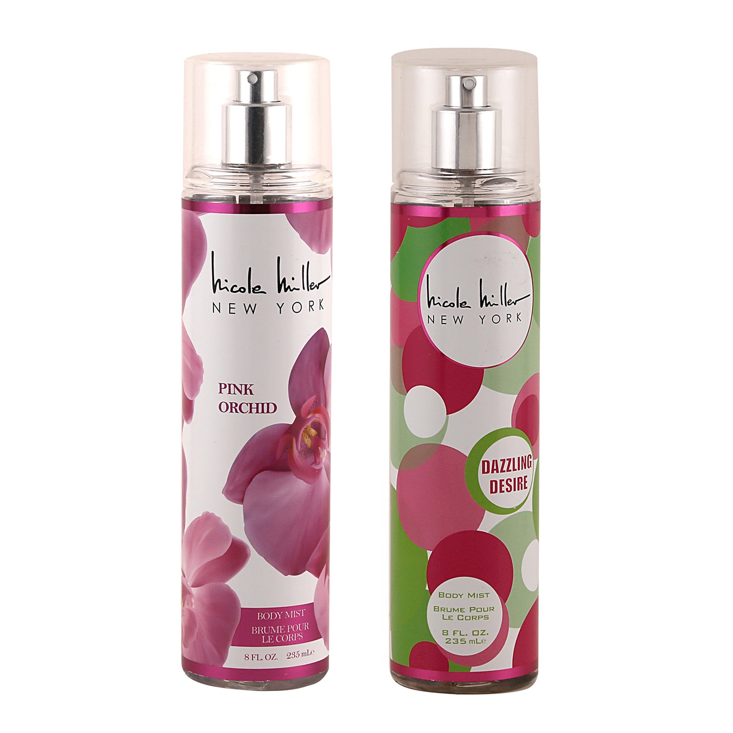 DUO: W NICOLE MILLER NY MOD PINK ORCHID 8 OZ/DAZZLE DESIRE 8OZ