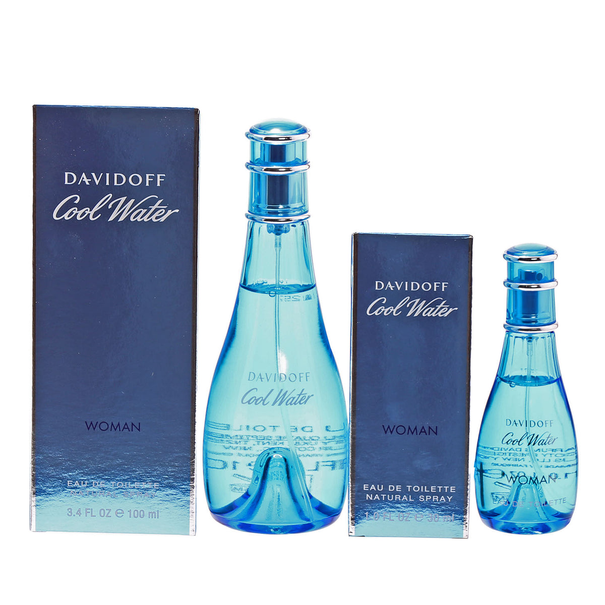 Duo Davidoff Cool Water Ladies 3.4 OZ + 1 OZ EDT Spray