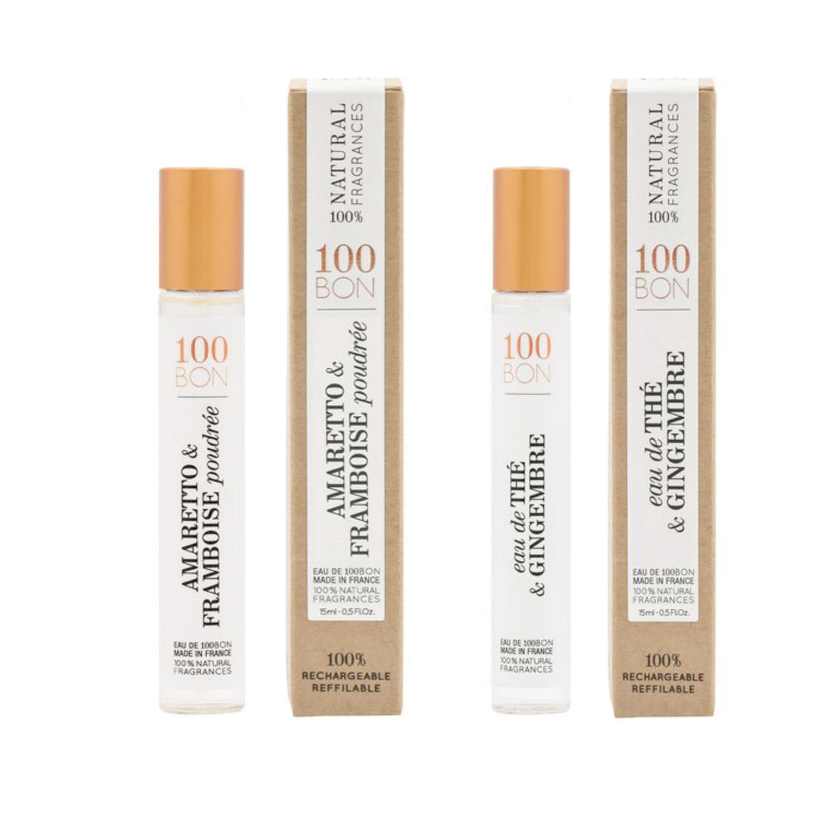 Duo 100 Bon Eau de the & Gingembreamaretto Framboice Poudree Pen Spray