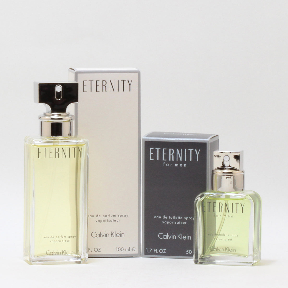 Duo Calvin Klein Eternity Ladies 3.4 OZ EDP Spray & Eternity Men 1.7 OZ EDT Spray