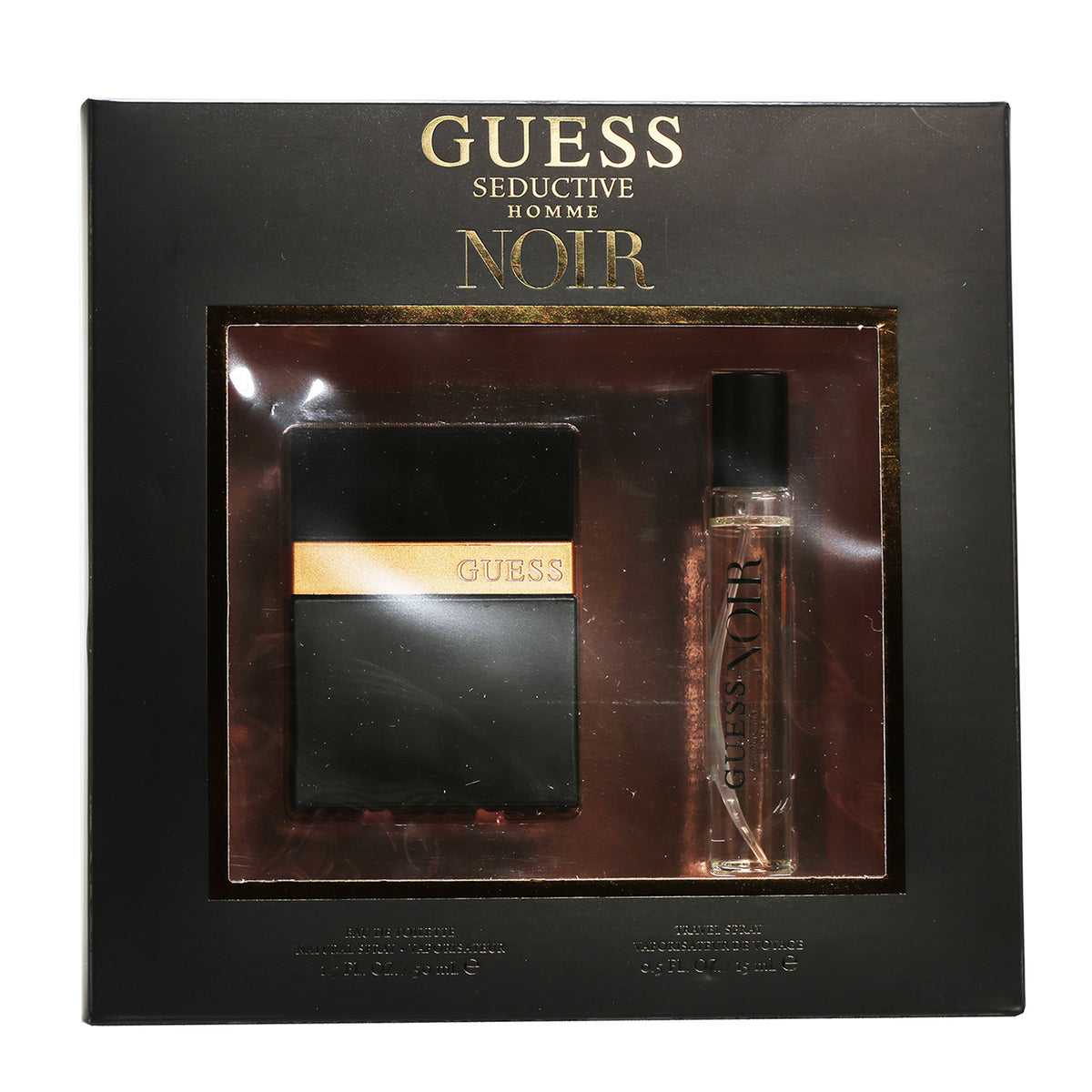 Guess Seductive Homme Noir 2 PC Set 1.7 SP, .5OZ Travel