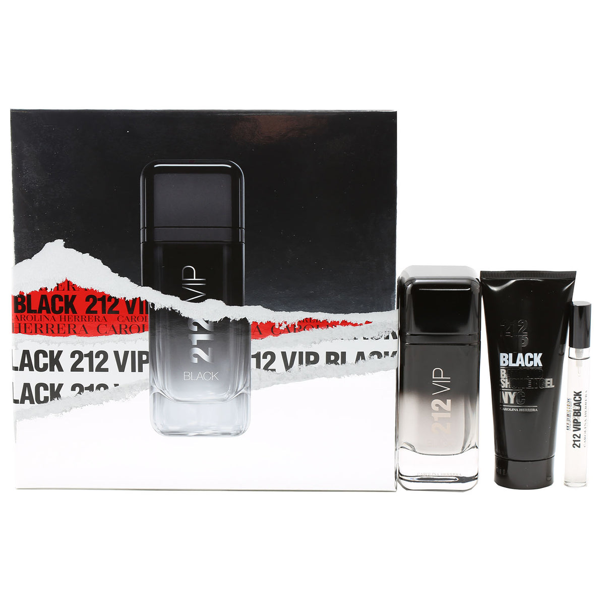 Carolina Herrera 212 Vip Black Set 3.4 EDP/0.3 EDP/3.4 B&SG