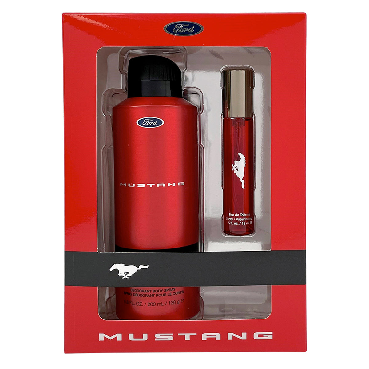 Mustang Red Mens Set-6.7 OZ Body Spray/ .5 OZ EDT Spray