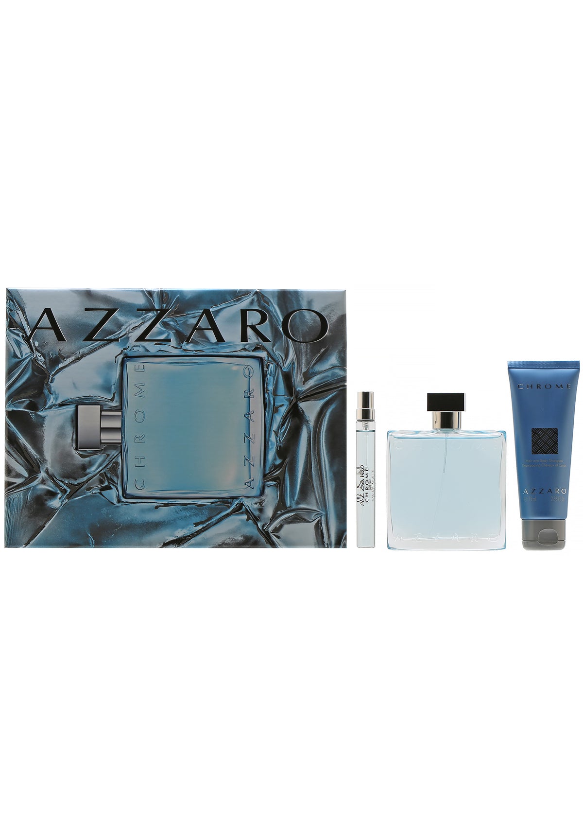 Azzaro Chrome 3.4 Spray/3.4 as Lotion Glass/Mini