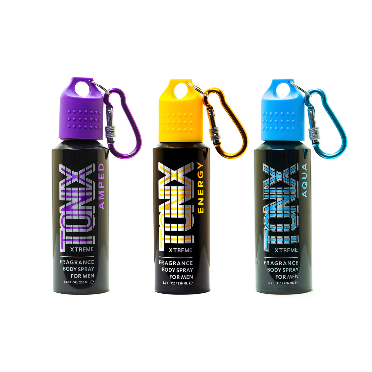 Tonix 8 OZ Body Spray Trio for Men Amped/Aqua/Energy
