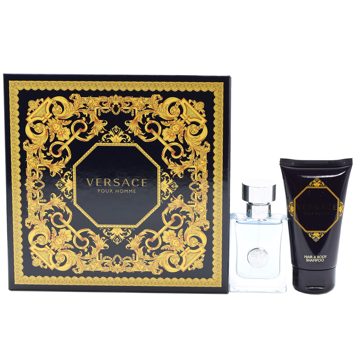 Versace Pour Homme Set 1 OZ EDT Spray/1.7 OZ SG