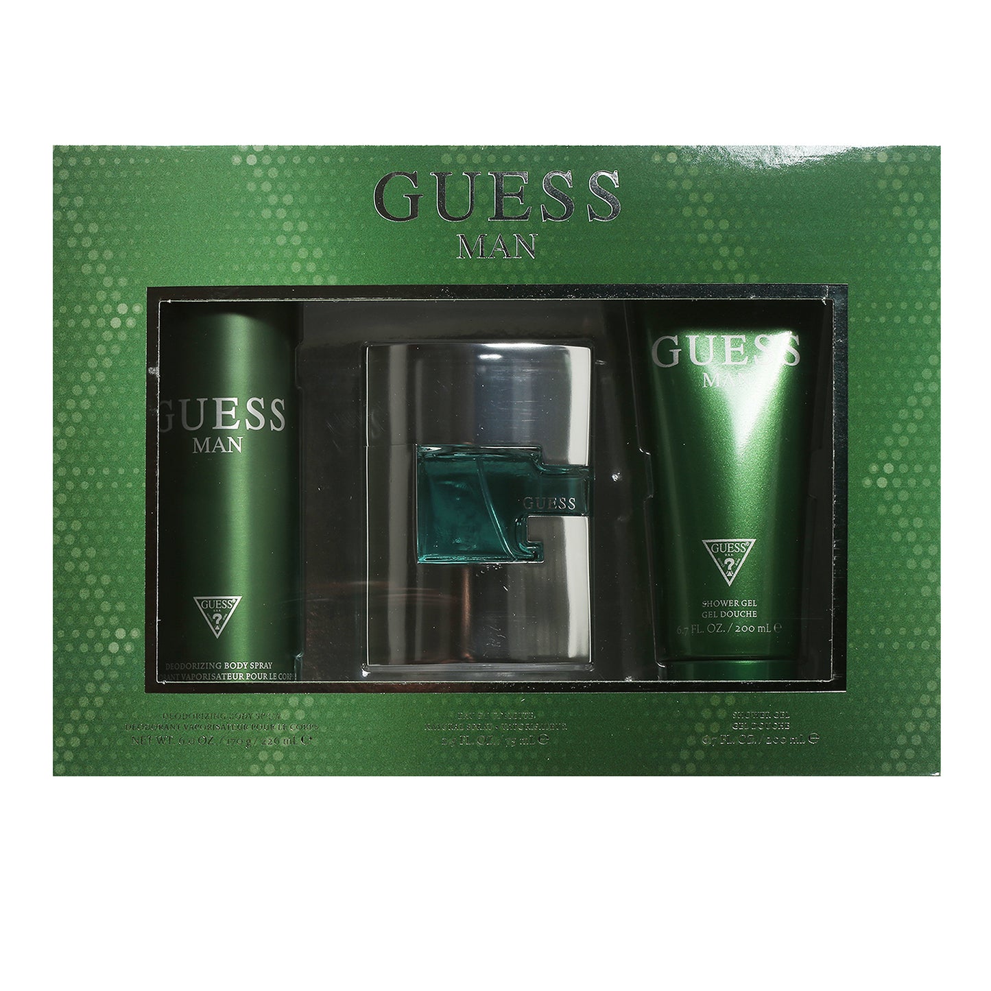 GUESS MEN SET 2.5 EDT SPR/ 6.7 SG/6.OZBODY SPRAY