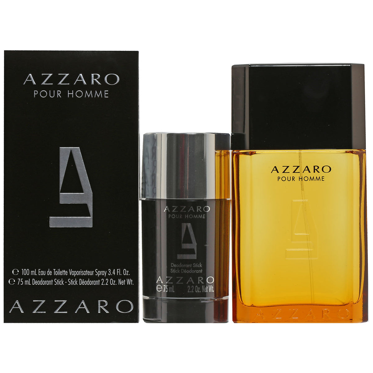 Azzaro 2 PC Set 3.4 OZ EDT, 2.2 OZ Deo Stick