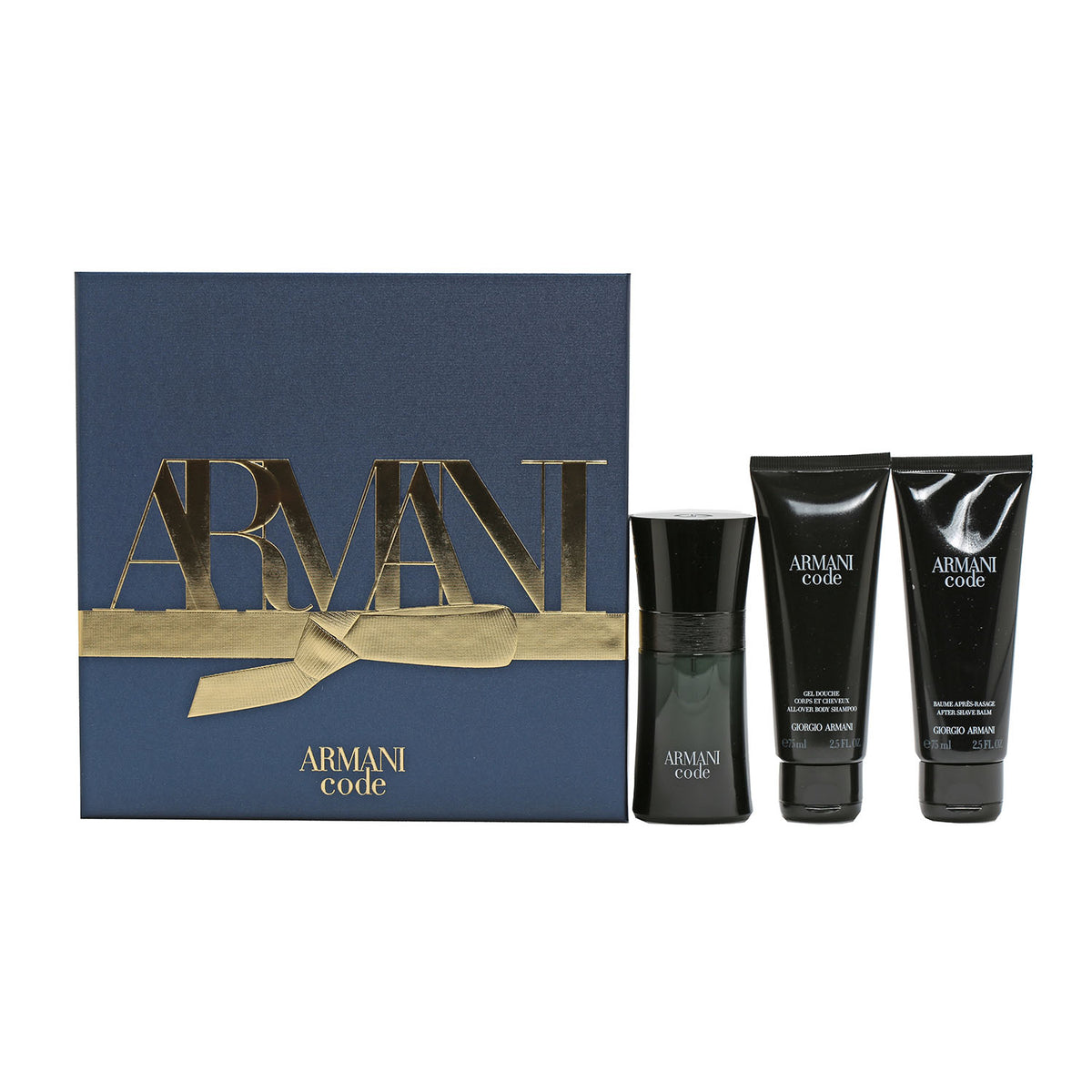 Armani Code 3 Piece Set 1.7 OZ EDT, 2.5 OZ Body Shampoo, 2.5 OZ After Shave