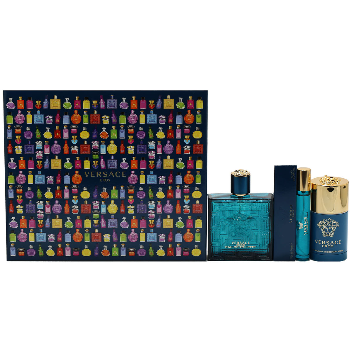 Versace Eros Mens Set 3.4 EDT, .3 EDT, 2.5 Deodorant Stick