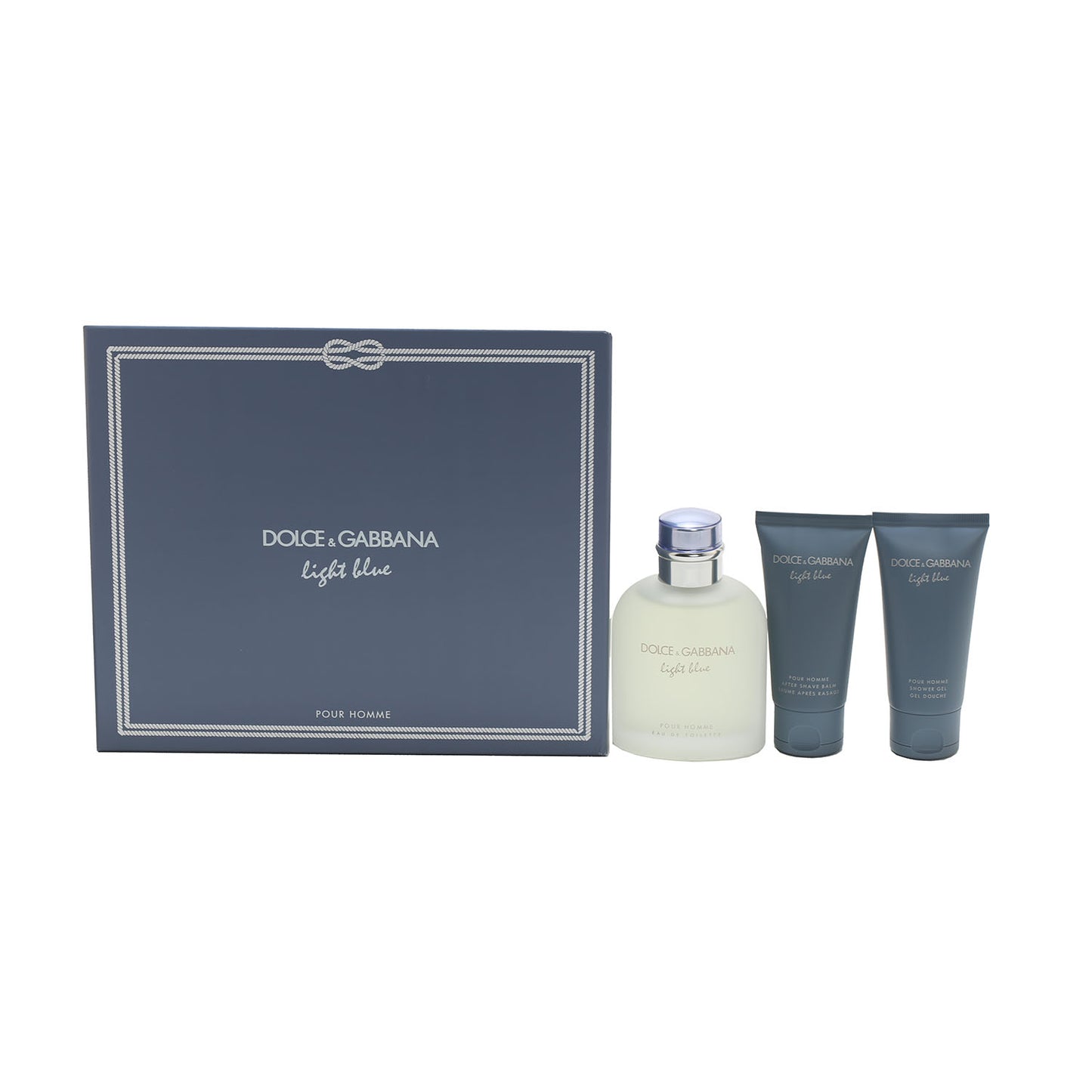 DOLCE & GABBANA LIGHT BLUE MEN SET 4.2 EDT/1.6 SG/1.6 ASB