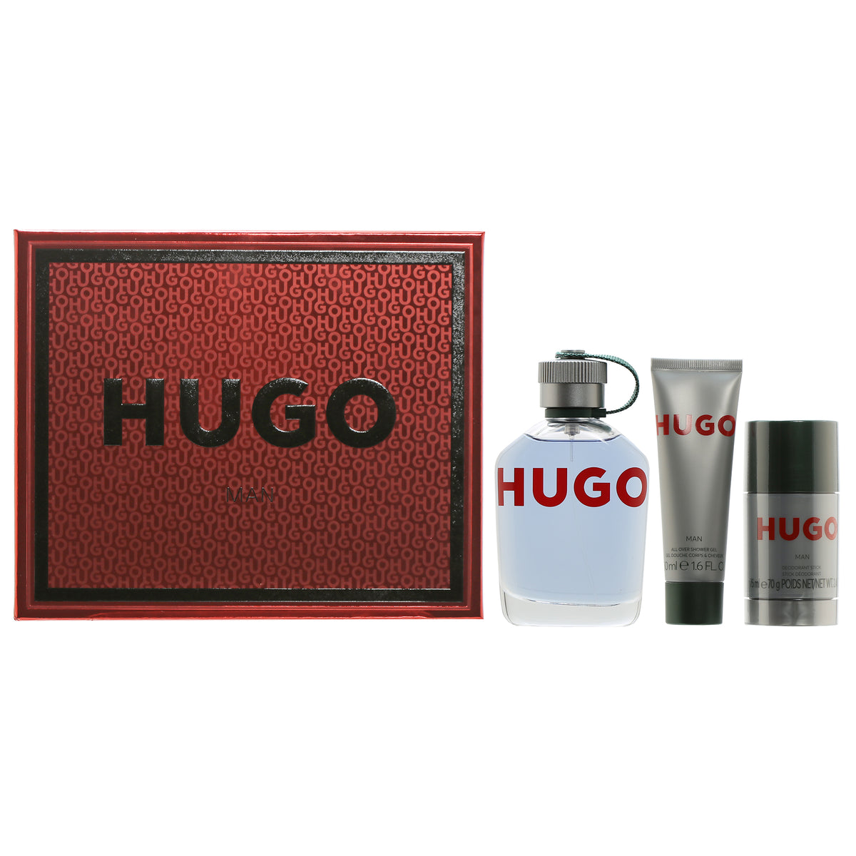 Hugo Boss Mens Set-4.2 OZ EDT Spray/2.5 OZ After Shave Balm/1.7 OZ Shower Gel
