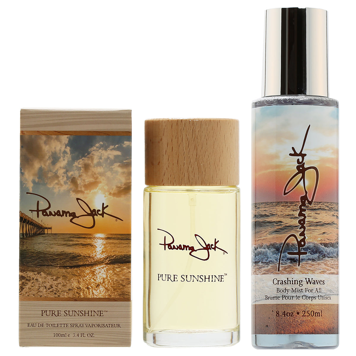 Duo Panama Jack Pure Sunshine 3.4 OZ EDT Spray + Crashing Waves Body Mist 8.4 OZ