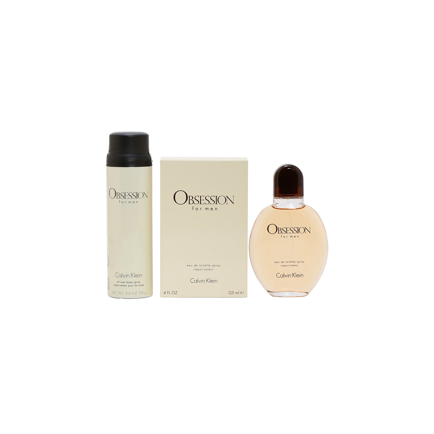 DUO OBSESSION MEN 4 OZ SPRAY/5.4 OZ BODY SPRAY