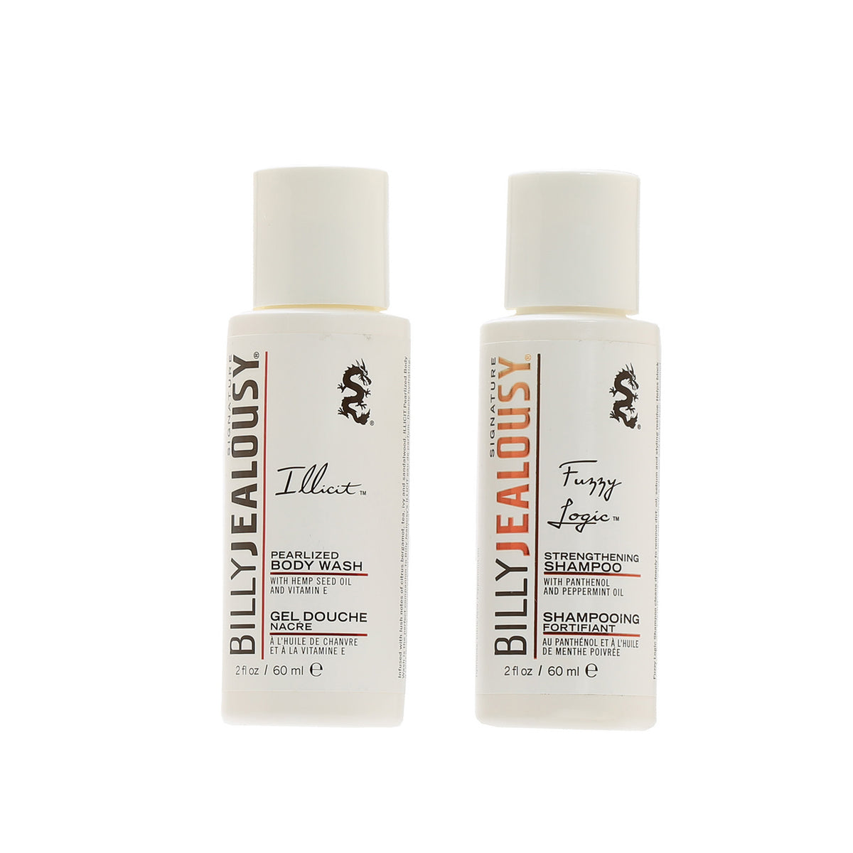 Billy Jealousy Travel Duo Fuzzy Logic Shampoo 2 OZ + Illicit Body Wash 2 OZ