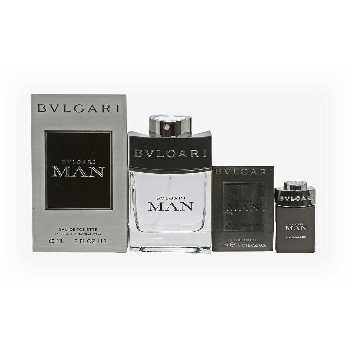 Duo BVLGARI Man 2 OZ EDT/Man in Black .17 Mini