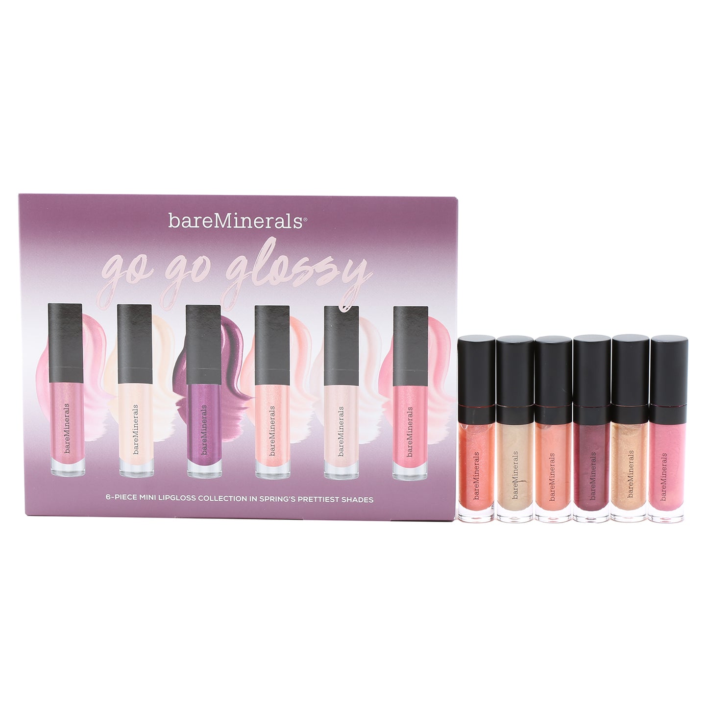 BARE MINERALS GO GO GLOSSY (6) MINI PLUMPING LIP GLOSSES