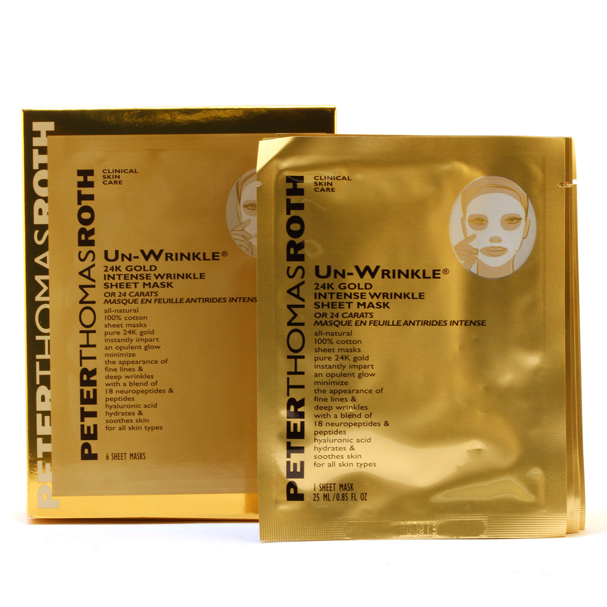 PTR Un Wrinkle 24K Goldintense Sheet Mask 6 CT
