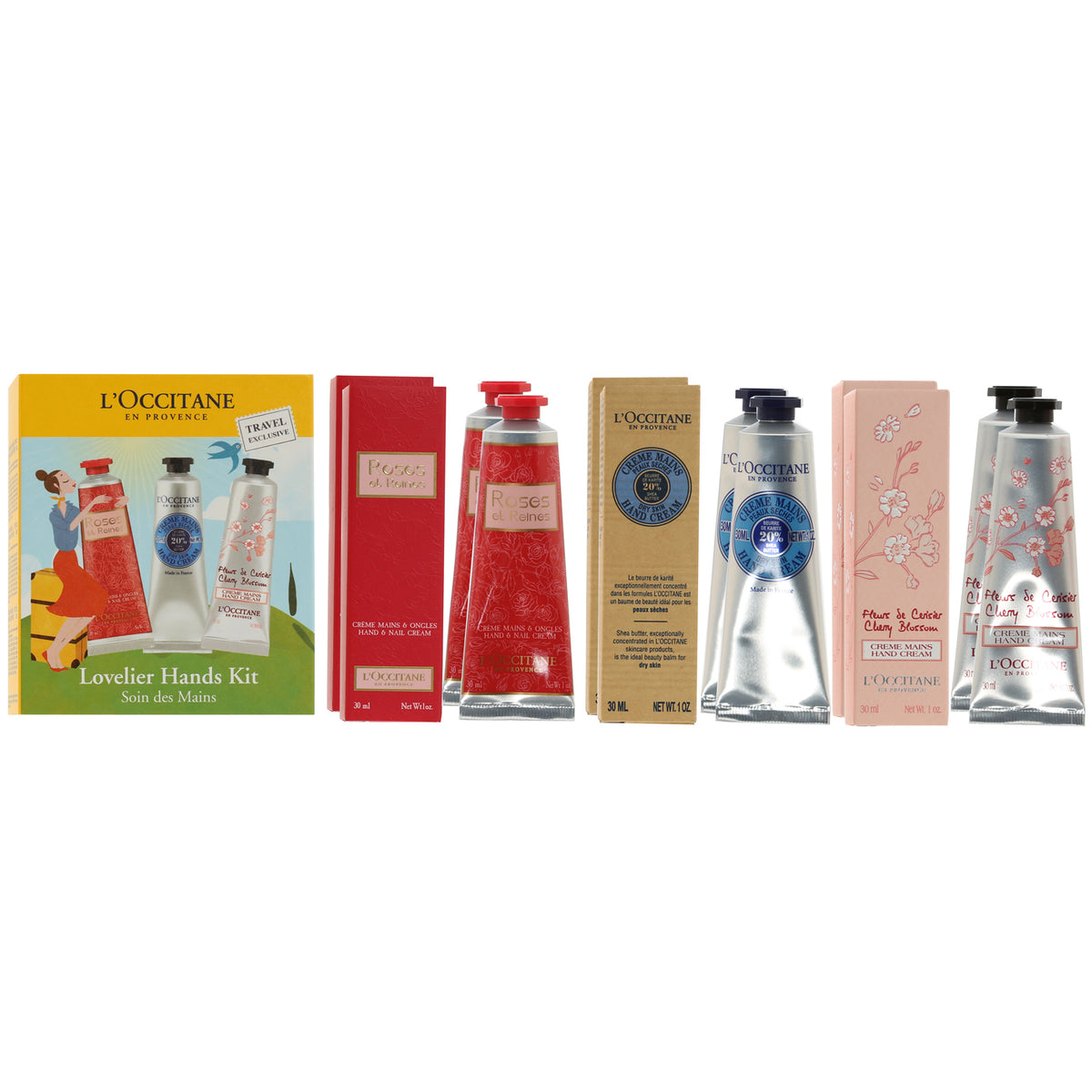 Lovelier Hands Kit 2X Rose/2X Pivoine Flora/2X She