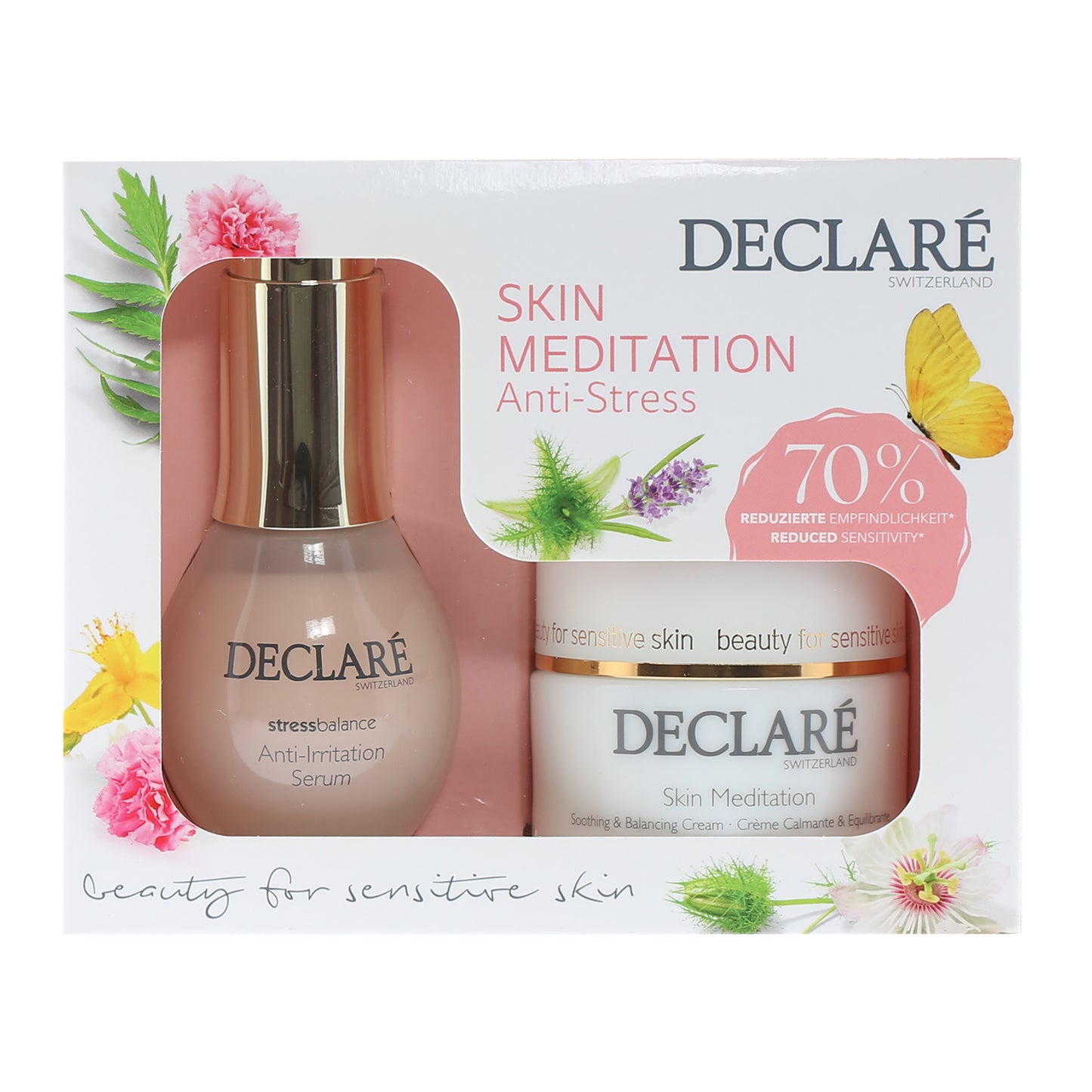DECLARE SKIN MEDITATION ANTI STRESS SET 1.7 OZ SKIN MEDITATION CREAM, 1.7 OZ ANTI IRRITATION SERUM