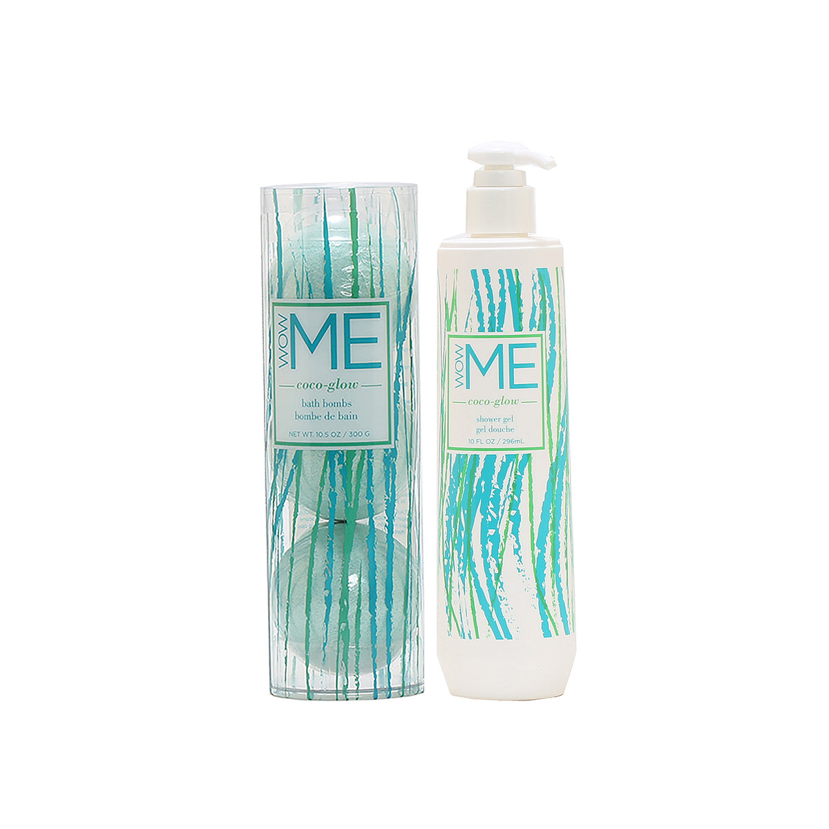 Wow Me Coco Glow Bath Duo-Bath Bomb + Shower Gel