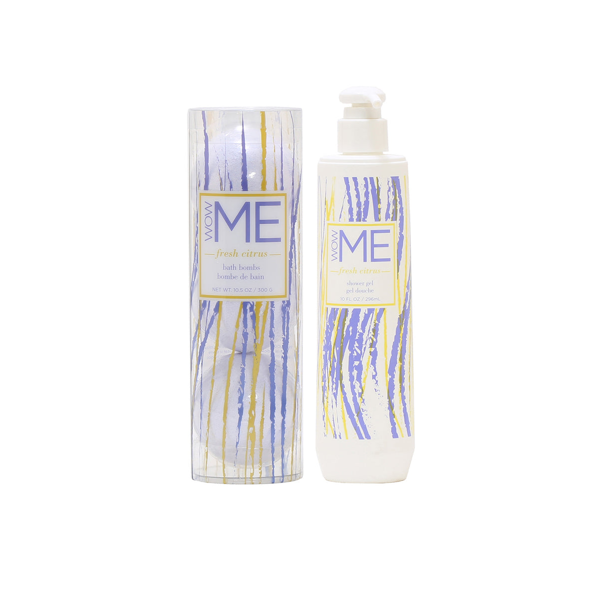 Wow Me Fresh Citrus Bath Duo-Bath Bomb + Shower Gel