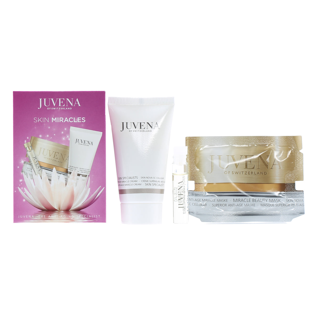Juvena Skin Miracle Set .8 OZ Superior Miracle Cream, .17 OZ Miracle Beauty Mask, .8 OZ Miracle Boost Essence