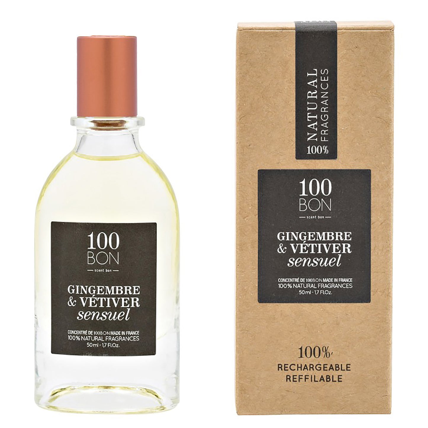 100BON GINGEMBRE & VETIVER SENSUAL 100% NATURAL CONCENTRATE UNISEX FRAGRANCE SPRAY