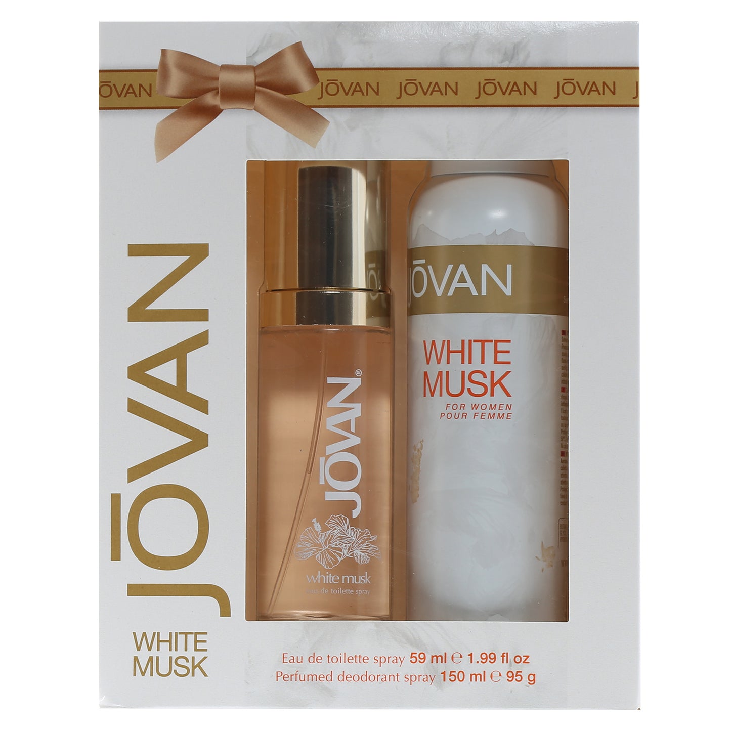 JOVAN WHITE MUSK SET 1.99 OZ EDT, 150 ML DEODORANT SPRAY