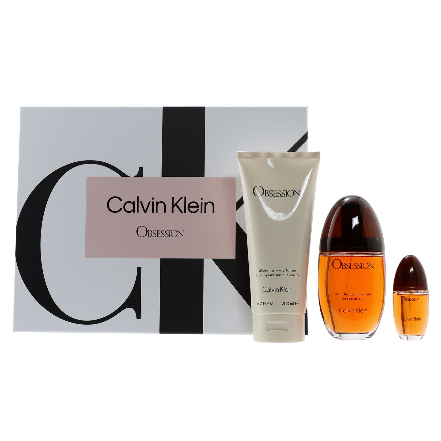 OBSESSION by CALVIN KLEIN SET LADIES 3.3 EDP/6.7 BL/ 0.5 EDP