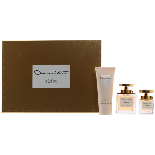 OSCAR DE LA RENTA ALIBI SET- 3.4 OZ EDP, 1 OZ EDP, 3.4 OZ BODY LOTION