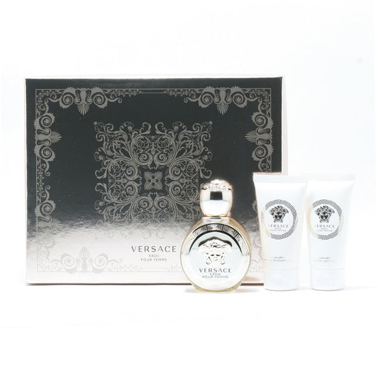 VERSACE DYLAN BLUE 3 PC SET 1.7 EDP SP/1.7 BL/1.7 BATH&SG