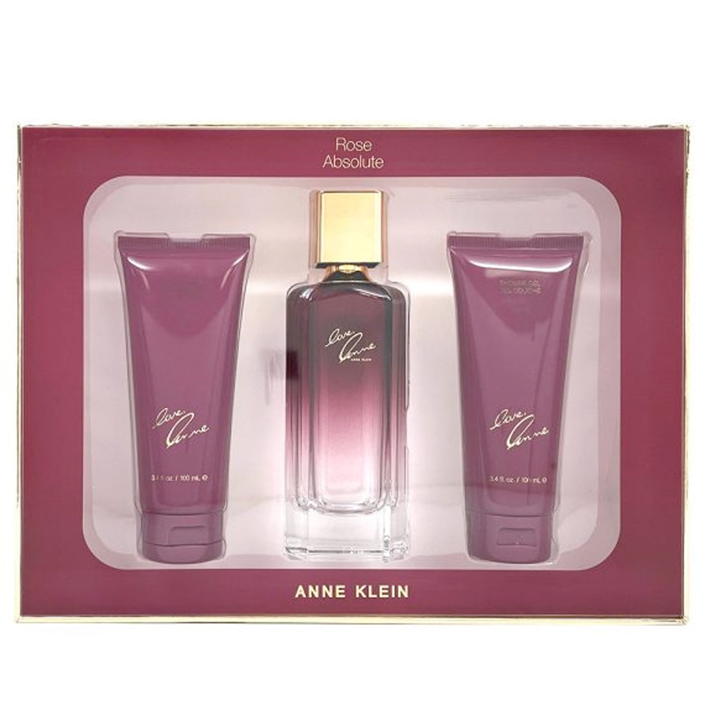 ANNE KLEIN ROSE ABSOLUTE SET 3.4 EDP/ 3.4 SG/ 3.4 BL