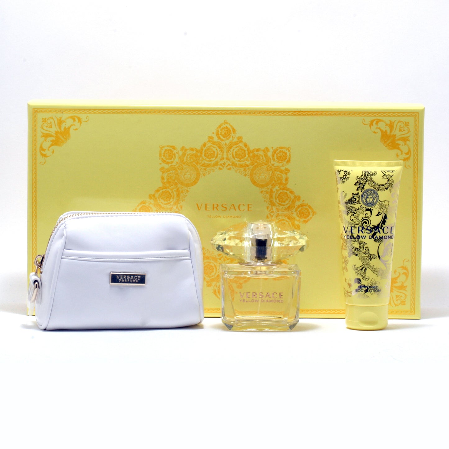 VERSACE YELLOW DIAMOND LADIES 3SPRAY/3.4BL/ WHITE COS TROUSSE