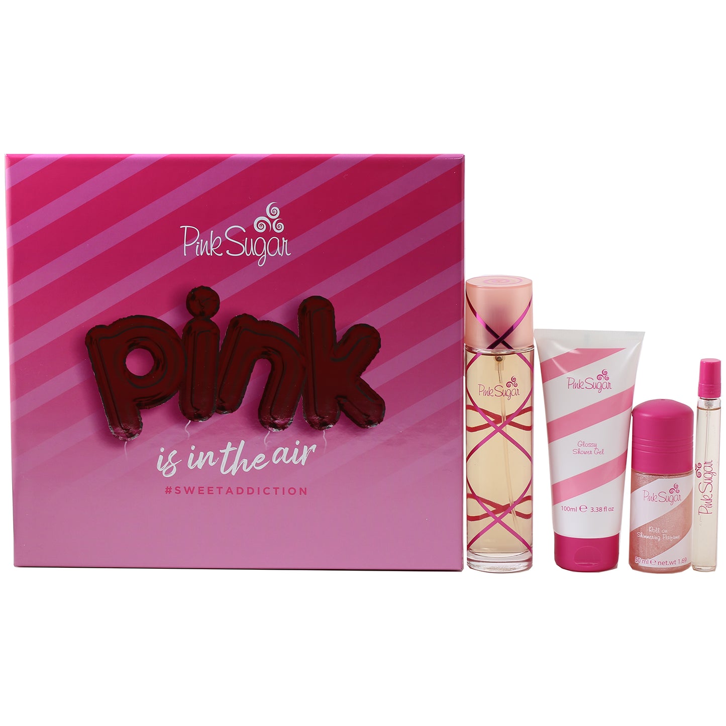 PINK SUGAR LADIES by AQUOLINA 3.4 EDT/3.4 SG/1.7 ROLL ON/RB