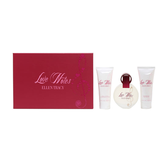 Ellen Tracy Love Notes Set-3.4 OZ Spray/3.4 OZ Body Lotion/3.4 OZ Shower Gel