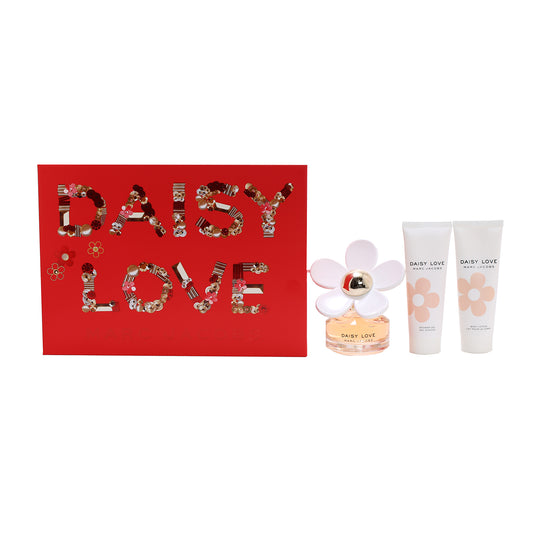 MARC JACOBS DAISY LOVE SET 1.7 EDT, 2.5 OZ BODY LOTION, 2.5 OZ SHOWER GEL