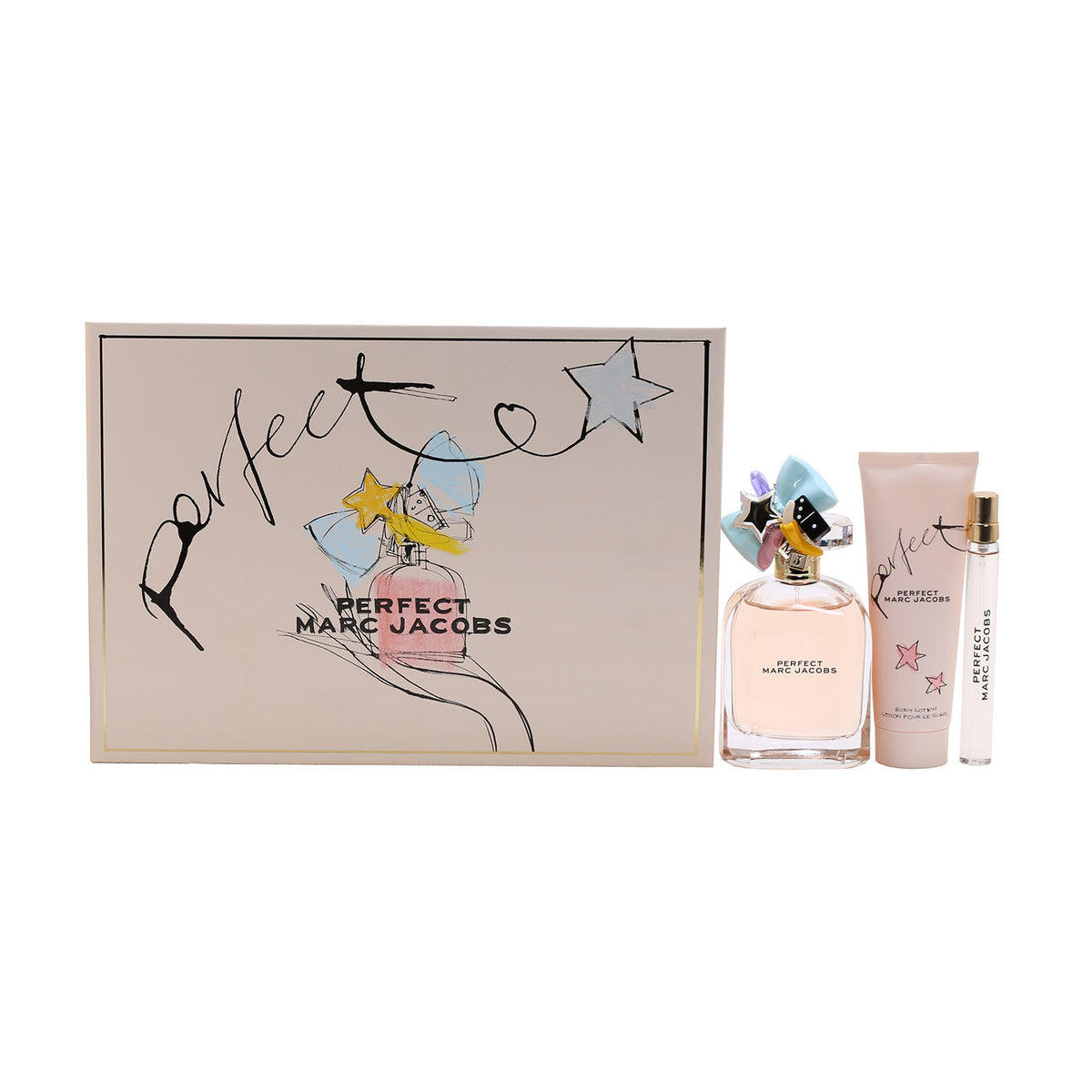 Marc Jacobs Perfect Set/ 3.3 OZ EDP. 2.5 OZ Body Lotion, .33 OZ EDP